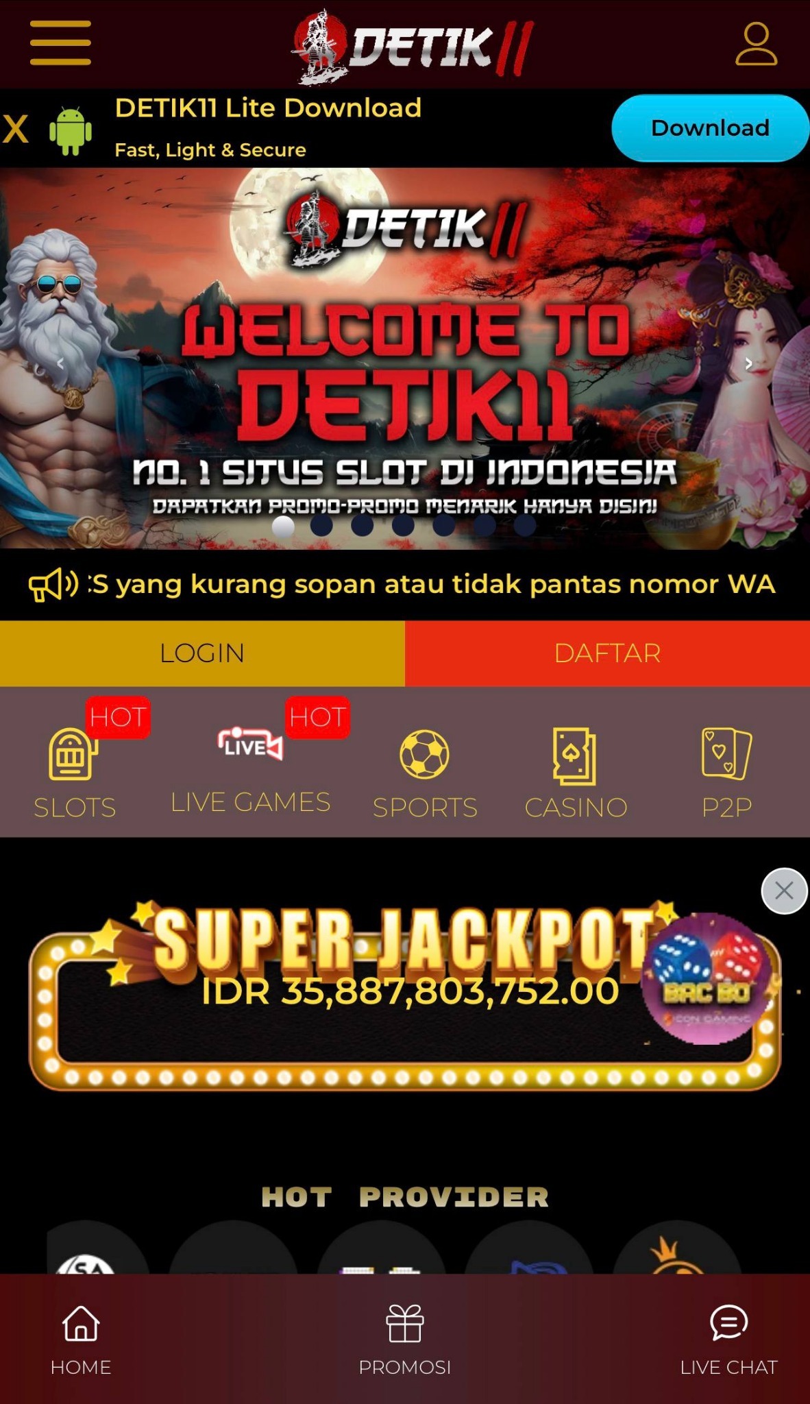 Preview halaman utama DETIK11