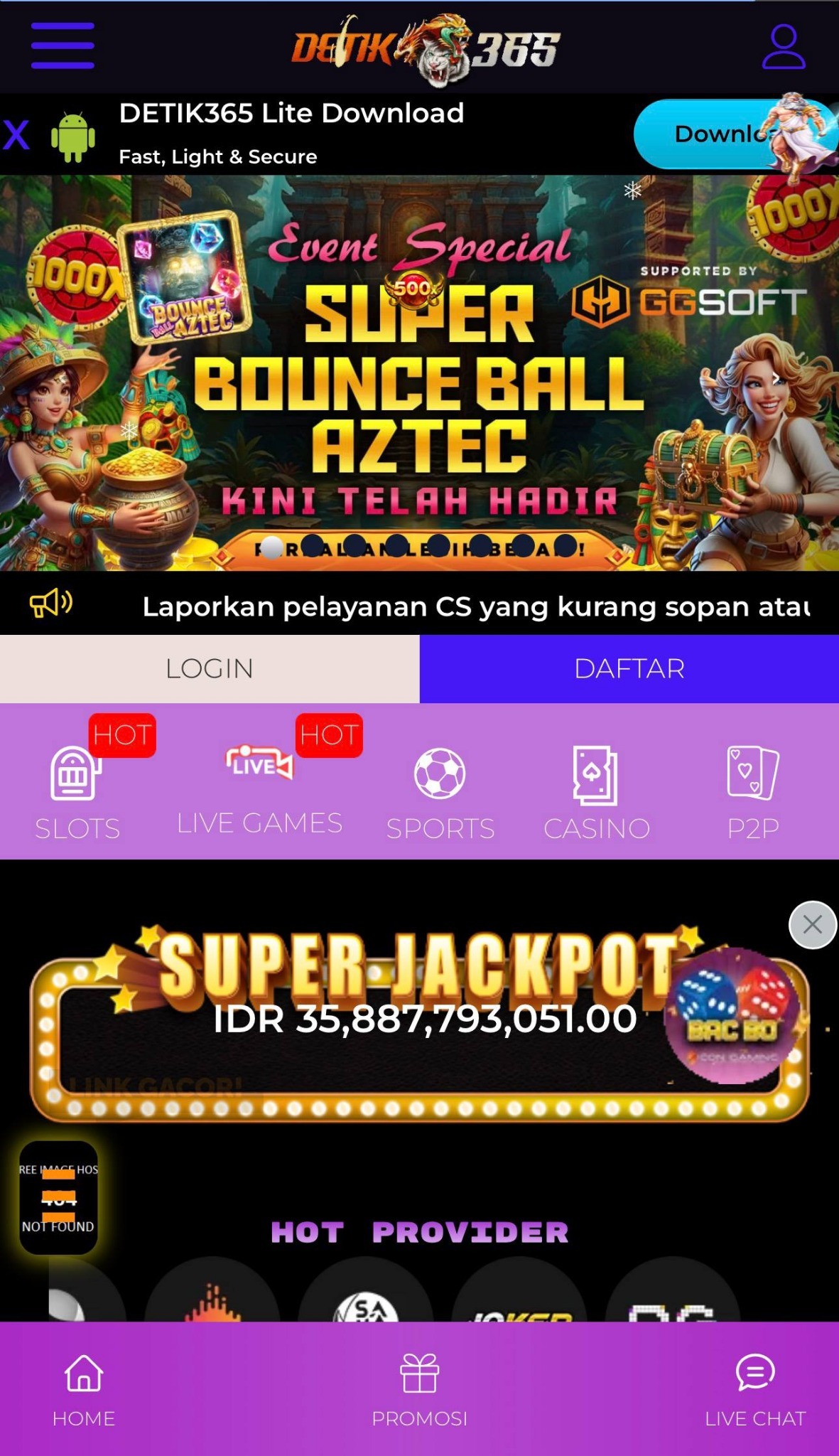 Preview halaman utama DETIK365
