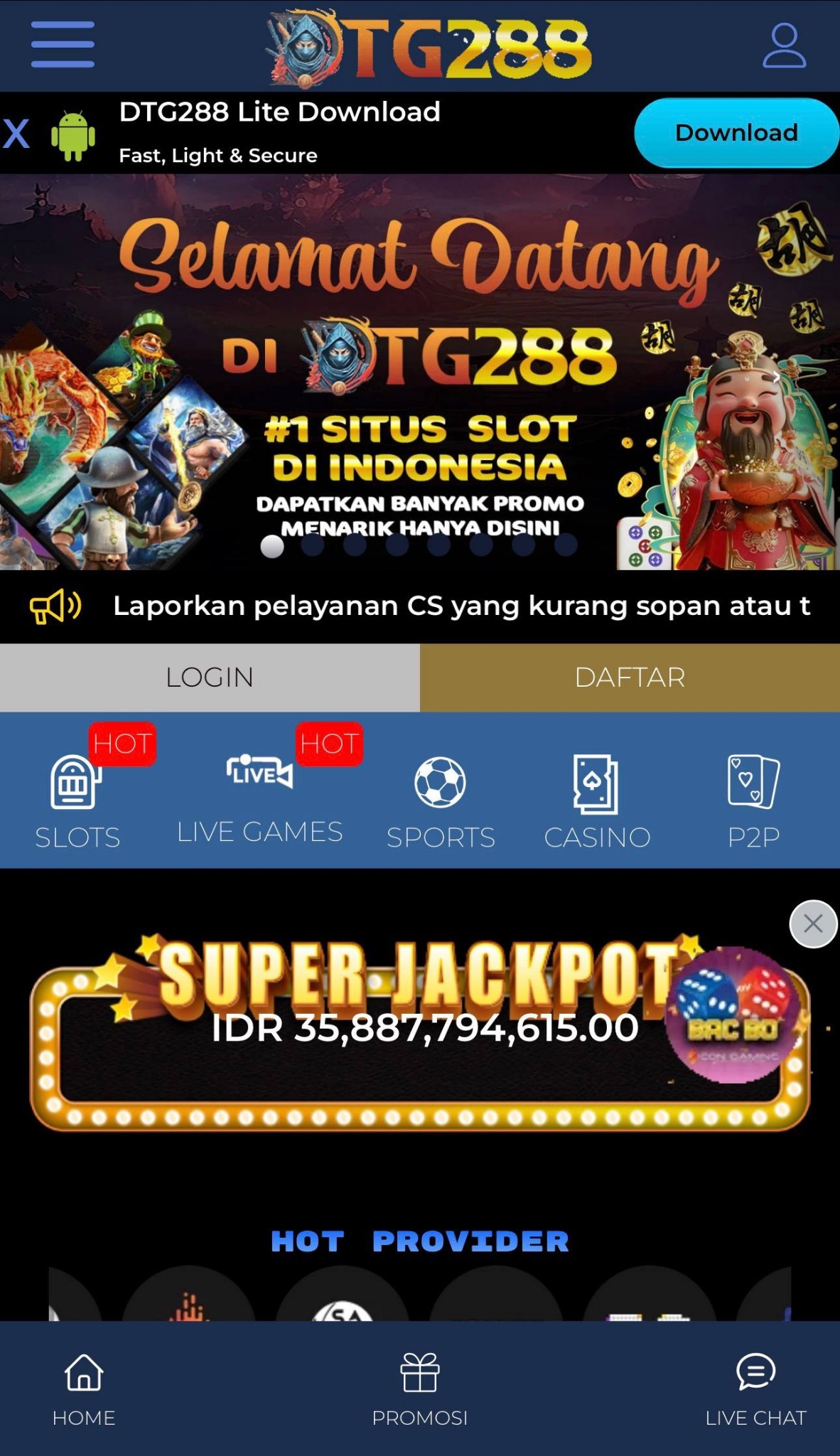 Preview halaman utama DTG288
