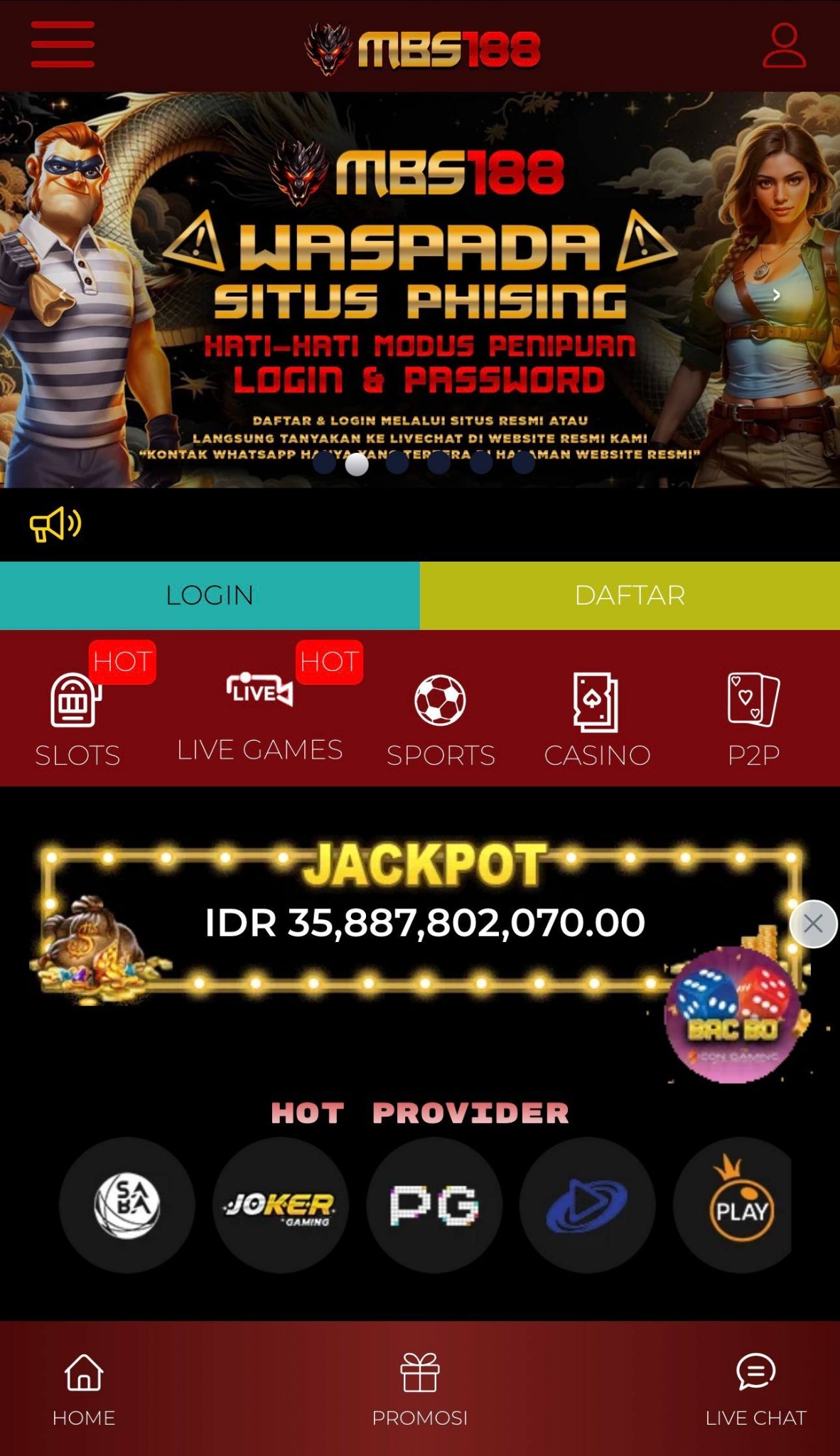 Preview halaman utama MBS188